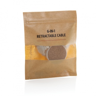 Logotrade promotional product picture of: Cork and Wheat 6-in-1 retractable cable